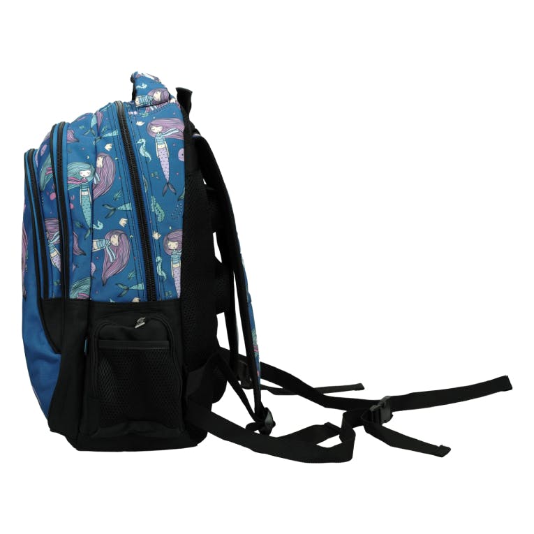 BMU - Back Me Up SEA MERMAID Σχολική Τσάντα Πλάτης Backpack Δημοτικού με 3 θήκες 357-28031 