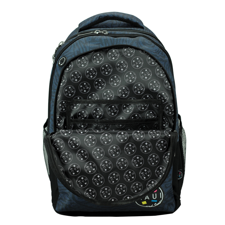 BMU - Back Me Up MAUI BLACK OCEAN Σχολική Τσάντα Πλάτης Backpack Δημοτικού με 3 θήκες 339-22031 