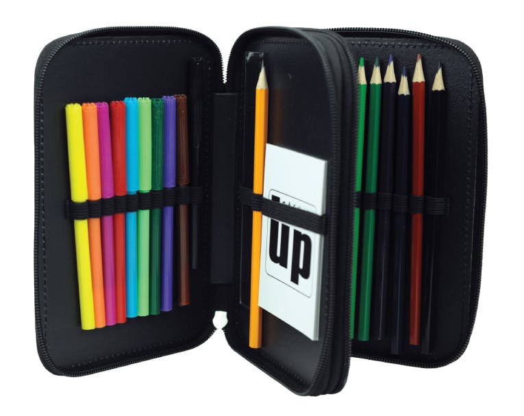 BMU - Back Me Up Κασετίνα Διπλή Τετράγωνη Γεμάτη DINOSAUR ALIEN Pensil Case 357-27100