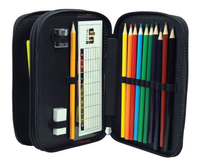 BMU - Back Me Up Κασετίνα Διπλή Τετράγωνη Γεμάτη DINOSAUR ALIEN Pensil Case 357-27100