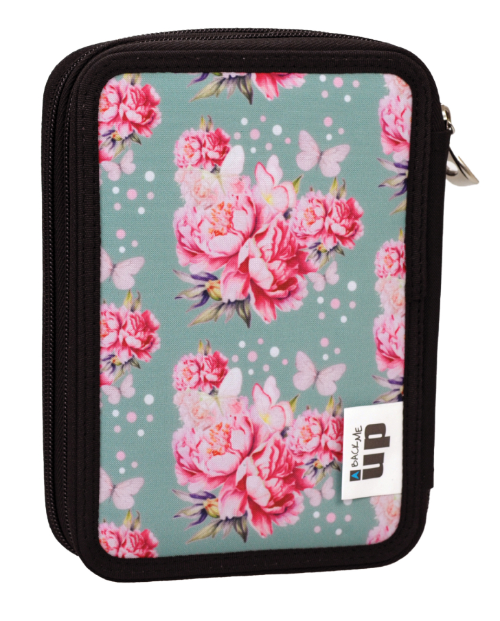 BMU - Back Me Up Κασετίνα Διπλή Τετράγωνη Γεμάτη BUTTERFLY UNICORN Pensil Case 357-25100