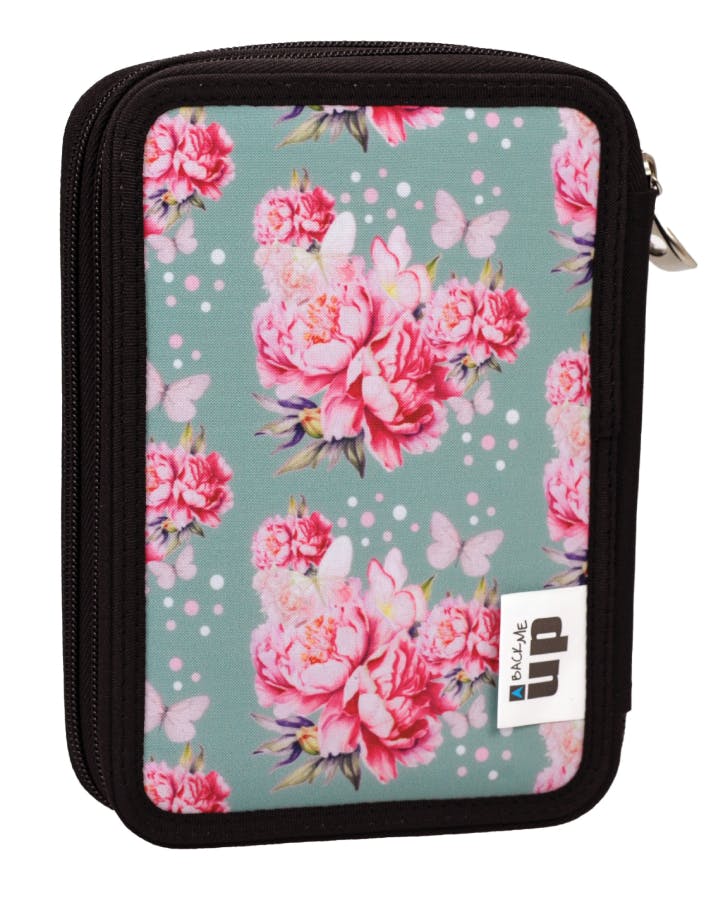 BMU - Back Me Up Κασετίνα Διπλή Τετράγωνη Γεμάτη BUTTERFLY UNICORN Pensil Case 357-25100
