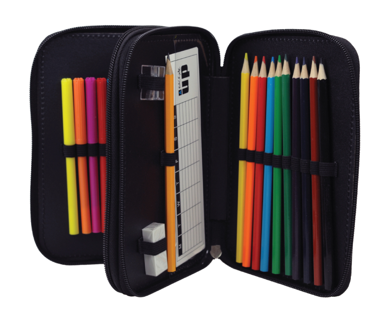BMU - Back Me Up Κασετίνα Διπλή Τετράγωνη Γεμάτη NEON GAME Pensil Case 357-26100