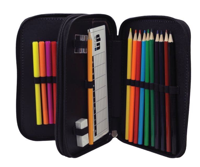 BMU - Back Me Up Κασετίνα Διπλή Τετράγωνη Γεμάτη NEON GAME Pensil Case 357-26100