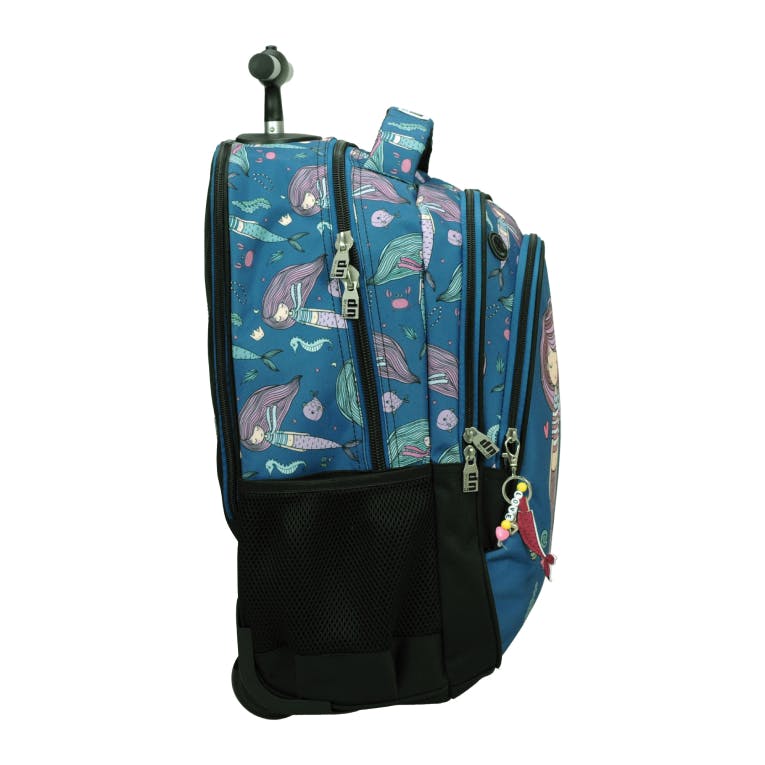 BMU - Back Me Up SEA MERMAID Σχολική Τσάντα Πλάτης ΤΡΟΛΕΙ TROLLEY  Backpack Δημοτικού με 3 θήκες  357-28074 