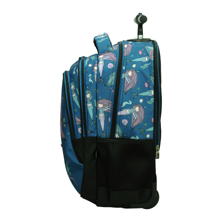 BMU - Back Me Up SEA MERMAID Σχολική Τσάντα Πλάτης ΤΡΟΛΕΙ TROLLEY  Backpack Δημοτικού με 3 θήκες  357-28074 