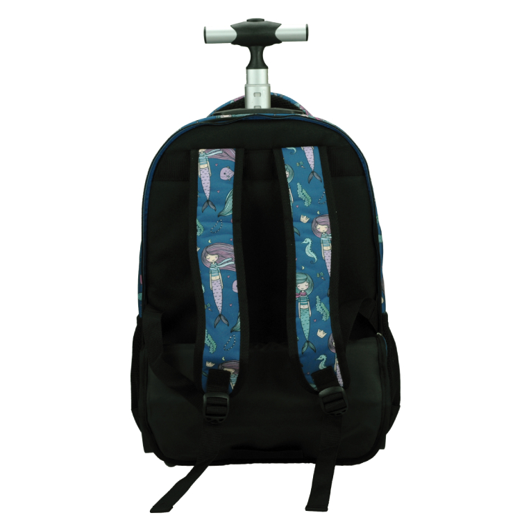 BMU - Back Me Up SEA MERMAID Σχολική Τσάντα Πλάτης ΤΡΟΛΕΙ TROLLEY  Backpack Δημοτικού με 3 θήκες  357-28074 
