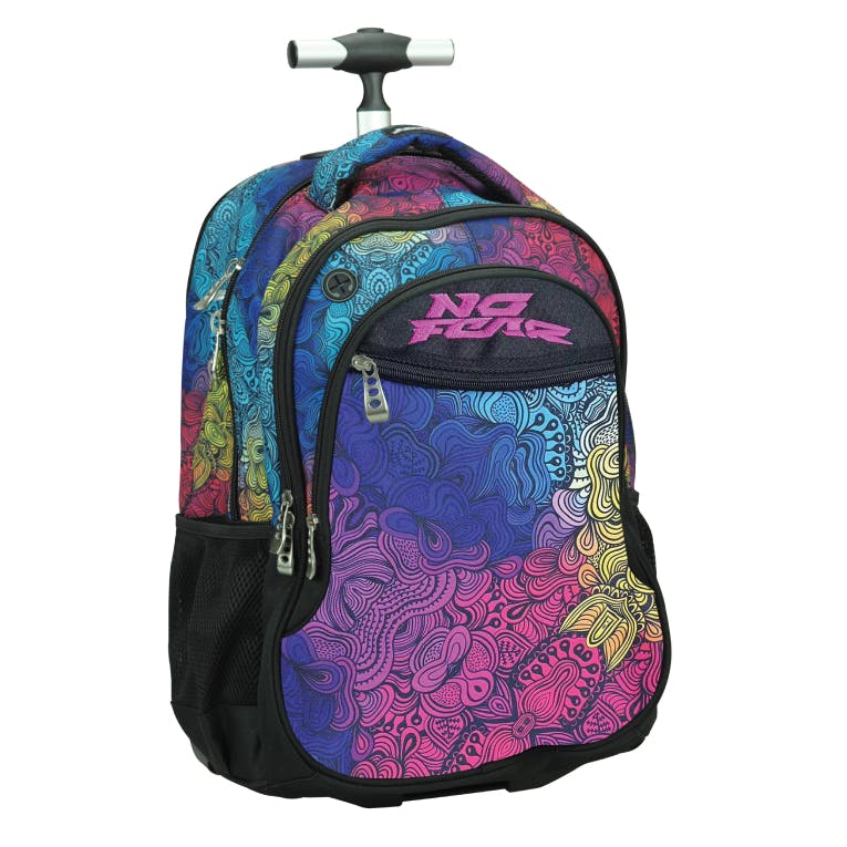 Back Me Up NO FEAR OMBRE Σχολική Τσάντα Πλάτης ΤΡΟΛΕΙ TROLLEY  Backpack Δημοτικού με 3 θήκες  348-51074 