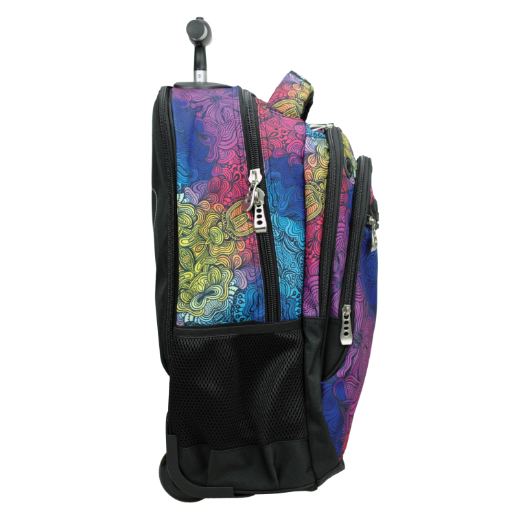 BMU - Back Me Up NO FEAR OMBRE Σχολική Τσάντα Πλάτης ΤΡΟΛΕΙ TROLLEY  Backpack Δημοτικού με 3 θήκες  348-51074 