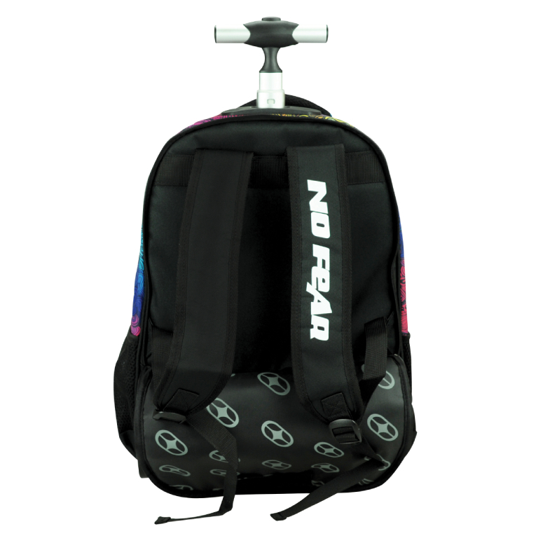 BMU - Back Me Up NO FEAR OMBRE Σχολική Τσάντα Πλάτης ΤΡΟΛΕΙ TROLLEY  Backpack Δημοτικού με 3 θήκες  348-51074 