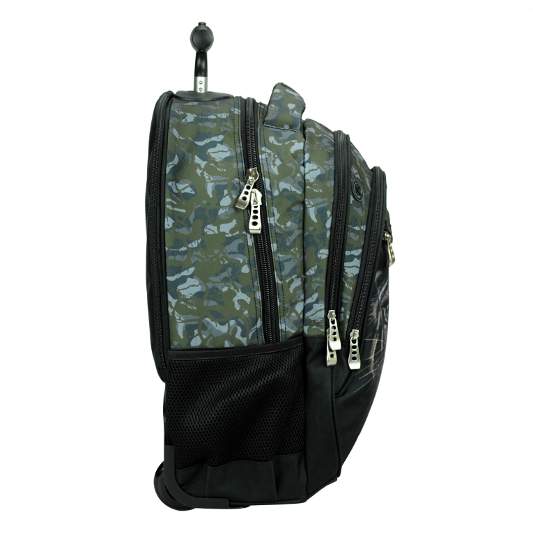 BMU - Back Me Up NO FEAR FOREST PUMA Σχολική Τσάντα Πλάτης ΤΡΟΛΕΙ TROLLEY  Backpack Δημοτικού με 3 θήκες  348-44074 