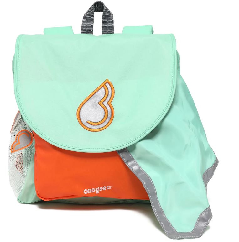 ΠΡΟΣΧΟΛΙΚΗ ΤΣΑΝΤΑ ODDY AT SEA HERO BAG FRESH MINT 3+ Junior Bag 3 σε 1 με Αδιάβροχη κάπα 28460 ODDYSEA
