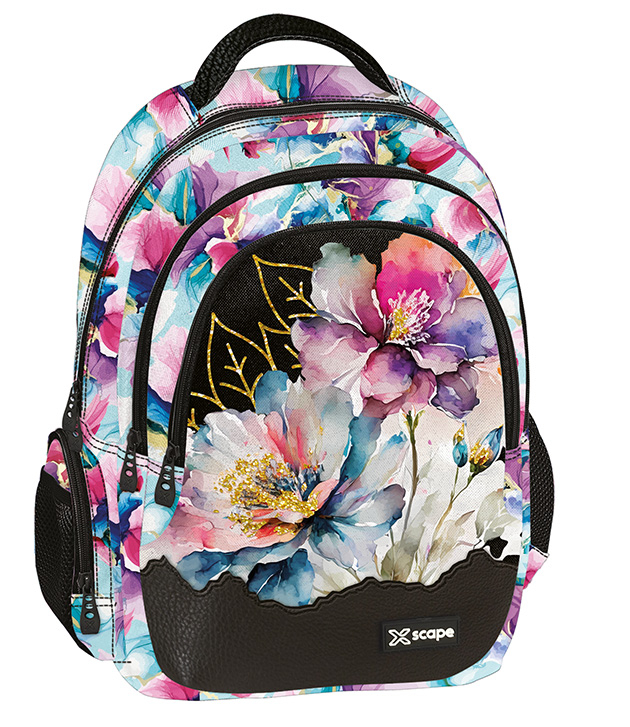 Graffiti Xscape Σχολική Τσάντα Πλάτης Πολυθεσιακή Backpack Δημοτικού FLOWER 30x18x42cm  259214