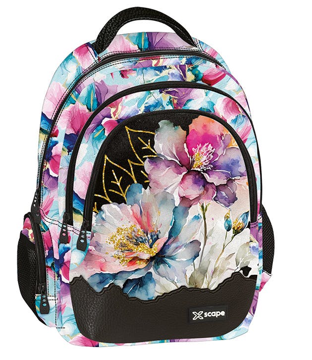 Graffiti Xscape Σχολική Τσάντα Πλάτης Πολυθεσιακή Backpack Δημοτικού FLOWER 30x18x42cm  259214