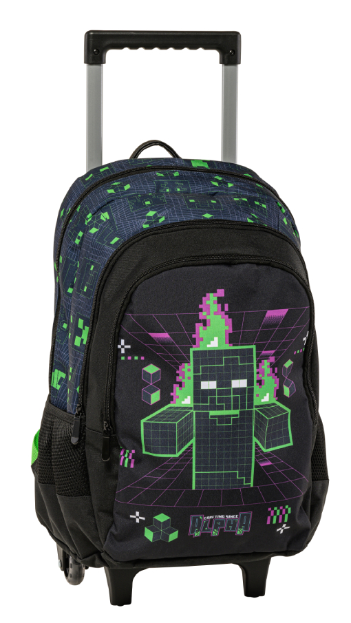 Graffiti  Σχολική Τσάντα Τρόλευ Δημοτικού MATRIX MINECRAFT Trolley Bag Μ32 x Π17 x Υ50εκ με 3 κεντρικές θήκες 258251