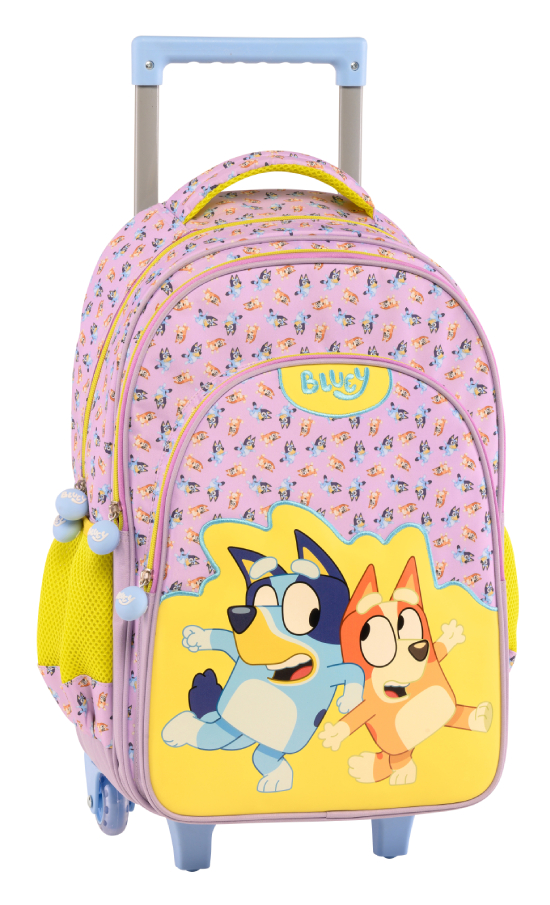 Graffiti  Σχολική Τσάντα Τρόλευ Δημοτικού BALL TEAM BLUEY Trolley Bag Μ32 x Π17 x Υ50εκ με 3 κεντρικές θήκες 250252