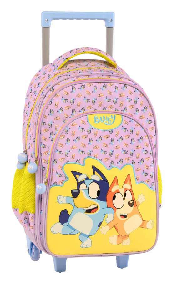 Graffiti  Σχολική Τσάντα Τρόλευ Δημοτικού BALL TEAM BLUEY Trolley Bag Μ32 x Π17 x Υ50εκ με 3 κεντρικές θήκες 250252