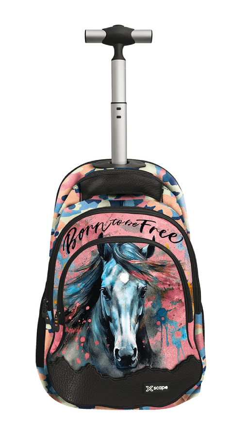 Graffiti Xscape Σχολική Τσάντα Τρόλευ Δημοτικού HORSE ΑΛΟΓΟ Trolley Bag Μ32 x Π17 x Υ50εκ με 3 κεντρικές θήκες 259255