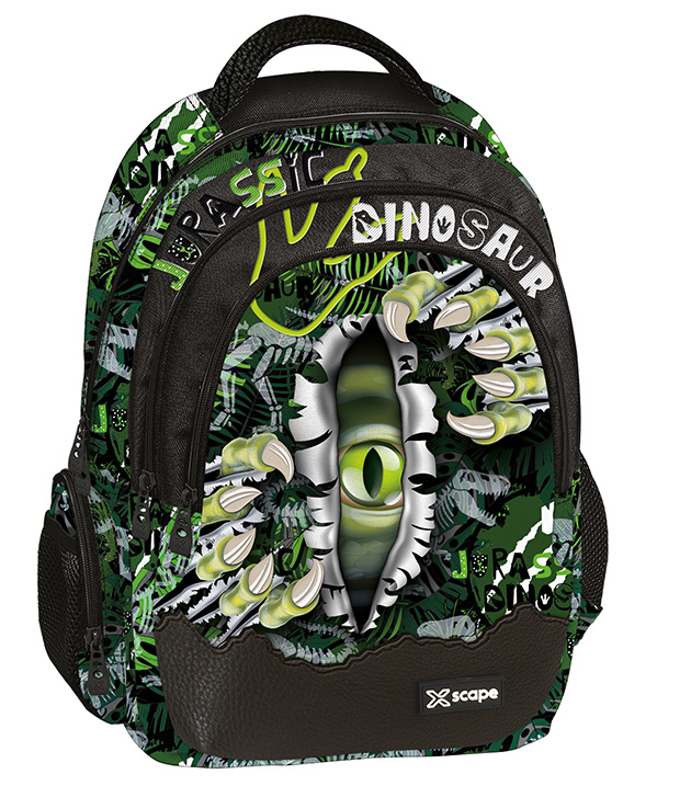 Graffiti Xscape Σχολική Τσάντα Πλάτης Πολυθεσιακή Backpack Δημοτικού DINOS ΔΕΙΝΟΣΑΥΡΟΣ 30x18x42cm  259216