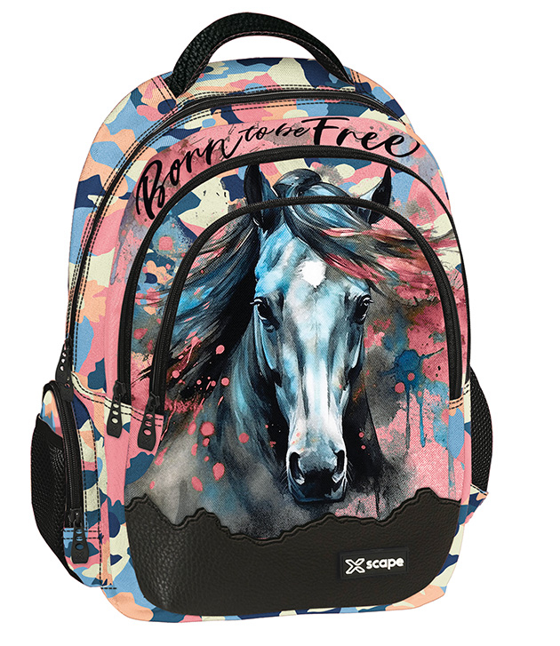 Graffiti Xscape Σχολική Τσάντα Πλάτης Πολυθεσιακή Backpack Δημοτικού HORSE ΑΛΟΓΟ 30x18x42cm  259215