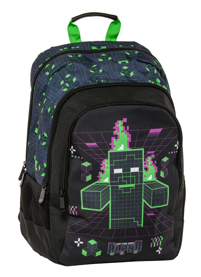 Graffiti Σχολική Τσάντα Πλάτης Πολυθεσιακή Backpack Δημοτικού MATRIX MINECRAFT 30x18x42cm  258211