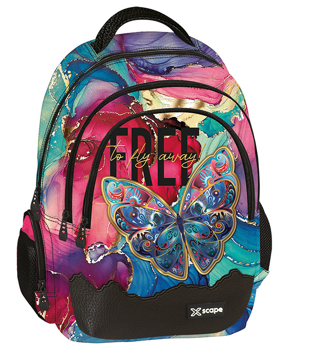 Graffiti XSCAPE Σχολική Τσάντα Πλάτης Πολυθεσιακή Backpack Δημοτικού ΠΕΤΑΛΟΥΔΑ BUTTERFLY 30x18x42cm  259211