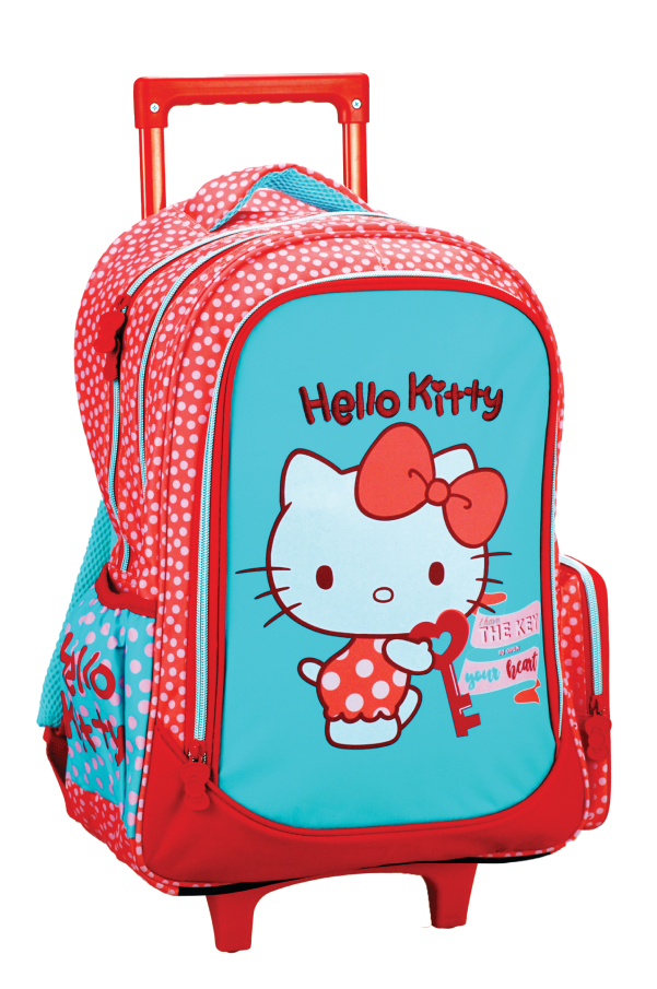Σχολική Τσάντα Τρόλευ Δημοτικού HELLO KITTY SWEETHEART Trolley Bag 46 x 35 x 20 με 3 κεντρικές θήκες 342-01074