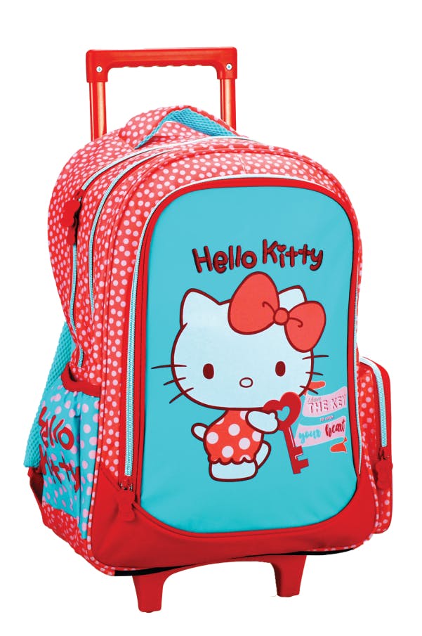 GIM -  Σχολική Τσάντα Τρόλευ Δημοτικού HELLO KITTY SWEETHEART Trolley Bag 46 x 35 x 20  με 3 κεντρικές θήκες 342-01074