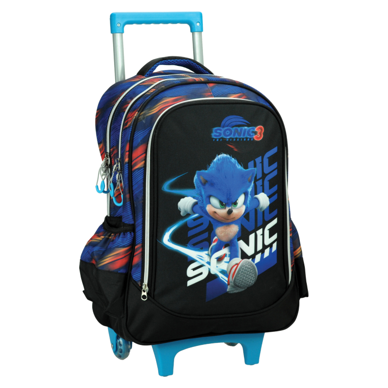 Σχολική Τσάντα Τρόλευ Δημοτικού SONIC 3 THE HEDGEHOG Trolley Bag 46 x 35 x 20 με 3 κεντρικές θήκες 334-86074
