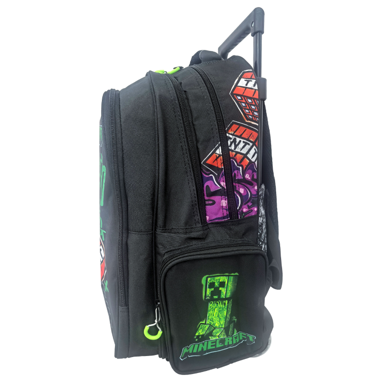 GIM -  Σχολική Τσάντα Τρόλευ Δημοτικού MINECRAFT METRO ART Trolley Bag 46 x 35 x 20  με 3 κεντρικές θήκες 316-03074