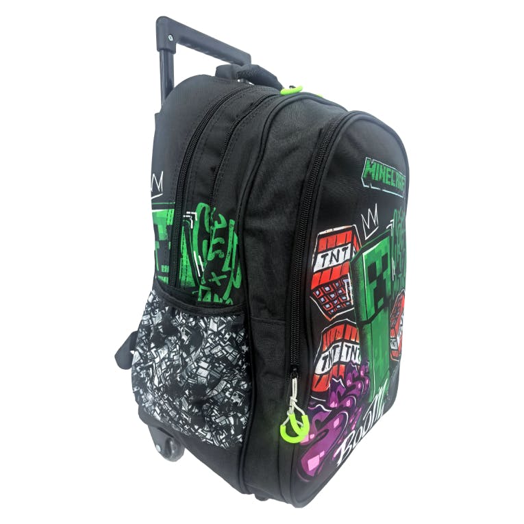 GIM -  Σχολική Τσάντα Τρόλευ Δημοτικού MINECRAFT METRO ART Trolley Bag 46 x 35 x 20  με 3 κεντρικές θήκες 316-03074