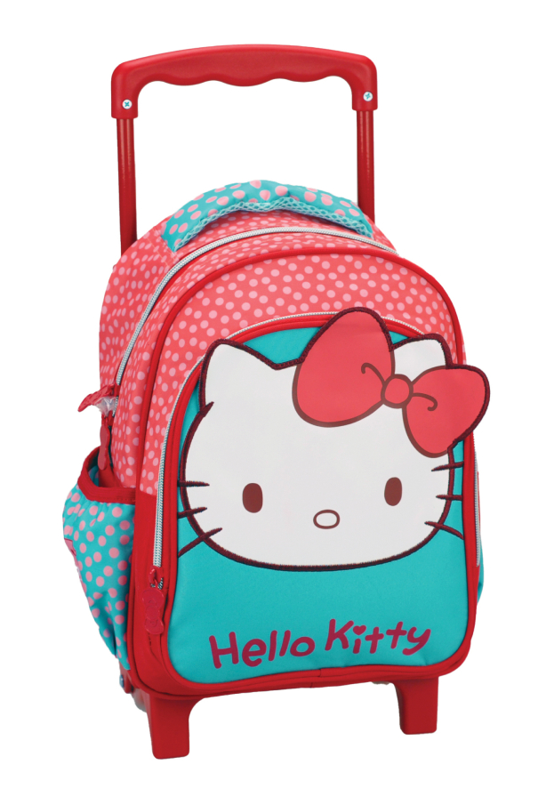  Σχολική Τροχήλατη Τσάντα Trolley Νηπίου HELLO KITTY SWEETHEART Διαστάσεις 30X25X15 με 2 Θέσεις - TROLLEY 335-74072