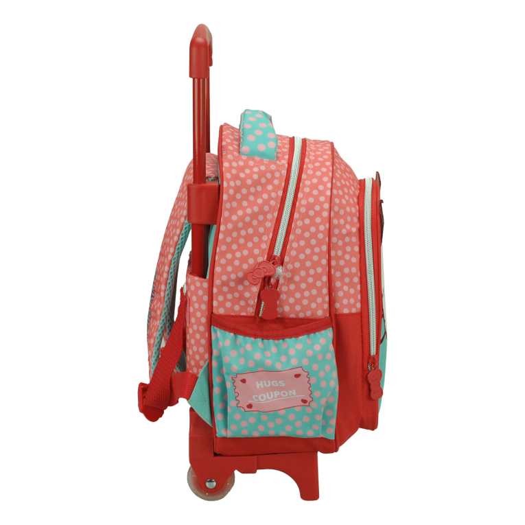 GIM -  Σχολική Τροχήλατη Τσάντα Trolley Νηπίου HELLO KITTY SWEETHEART Διαστάσεις 30X25X15 με 2 Θέσεις - TROLLEY 335-74072