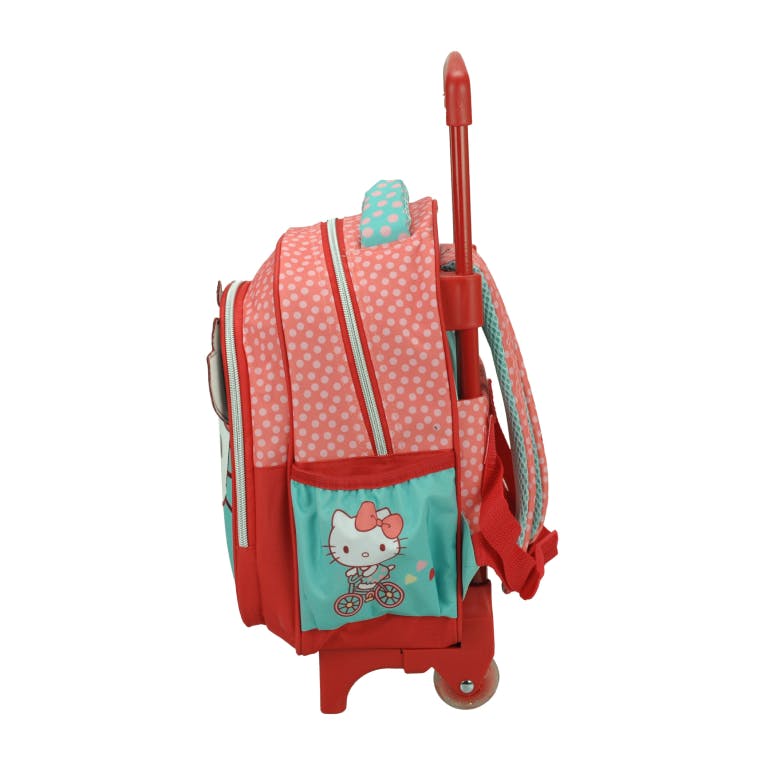 GIM -  Σχολική Τροχήλατη Τσάντα Trolley Νηπίου HELLO KITTY SWEETHEART Διαστάσεις 30X25X15 με 2 Θέσεις - TROLLEY 335-74072