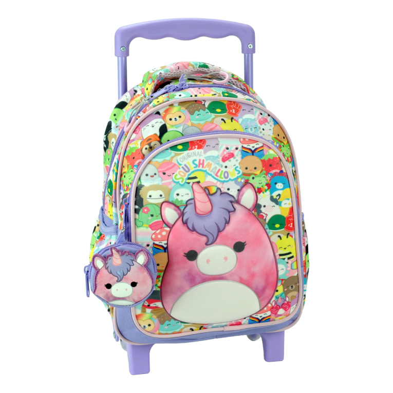  Σχολική Τροχήλατη Τσάντα Trolley Νηπίου SQUISHMALLOWS UNICORN Διαστάσεις 30X25X15 με 2 Θέσεις - TROLLEY 363-33072