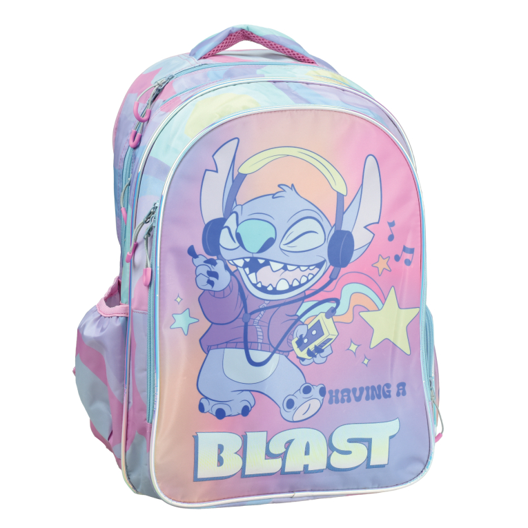 Gim Σχολική Τσάντα Πλάτης Δημοτικού ΟΒΑΛ STITCH GEN Z με 2 Κεντρικές Θέσεις 46 x 35 x 20 342-01031