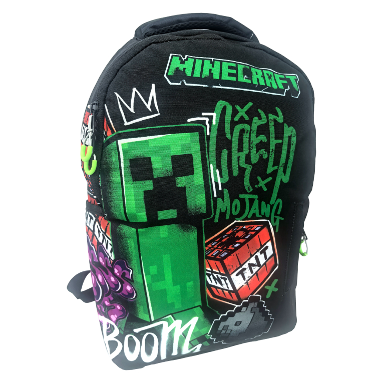 Gim Σχολική Τσάντα Πλάτης Δημοτικού ΟΒΑΛ MINECRAFT METRO ART με 2 Κεντρικές Θέσεις 46 x 35 x 14 316-03032
