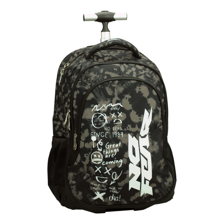  Σχολική Τσάντα Τρόλευ Δημοτικού NO FEAR DOODLES Trolley Bag 46 x 35 x 20  με 3 κεντρικές θήκες 348-46074 BACK ME UP