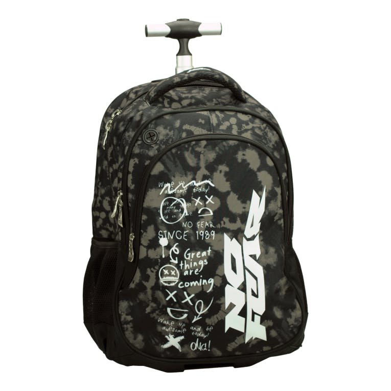 BMU -  Σχολική Τσάντα Τρόλευ Δημοτικού NO FEAR DOODLES Trolley Bag 46 x 35 x 20  με 3 κεντρικές θήκες 348-46074 BACK ME UP