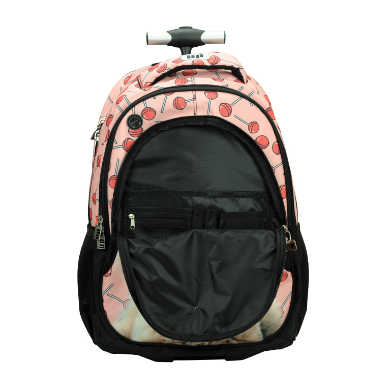 BMU -  Σχολική Τσάντα Τρόλευ Δημοτικού LOVE POODLE Trolley Bag 46 x 35 x 20  με 3 κεντρικές θήκες 357-21074 BACK ME UP