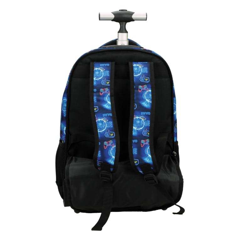 BMU -  Σχολική Τσάντα Τρόλευ Δημοτικού NEON GAME Trolley Bag 46 x 35 x 20  με 3 κεντρικές θήκες 357-26074 BACK ME UP