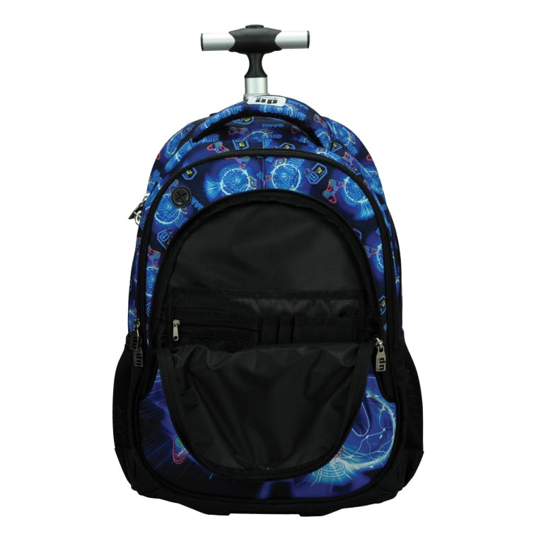 BMU -  Σχολική Τσάντα Τρόλευ Δημοτικού NEON GAME Trolley Bag 46 x 35 x 20  με 3 κεντρικές θήκες 357-26074 BACK ME UP