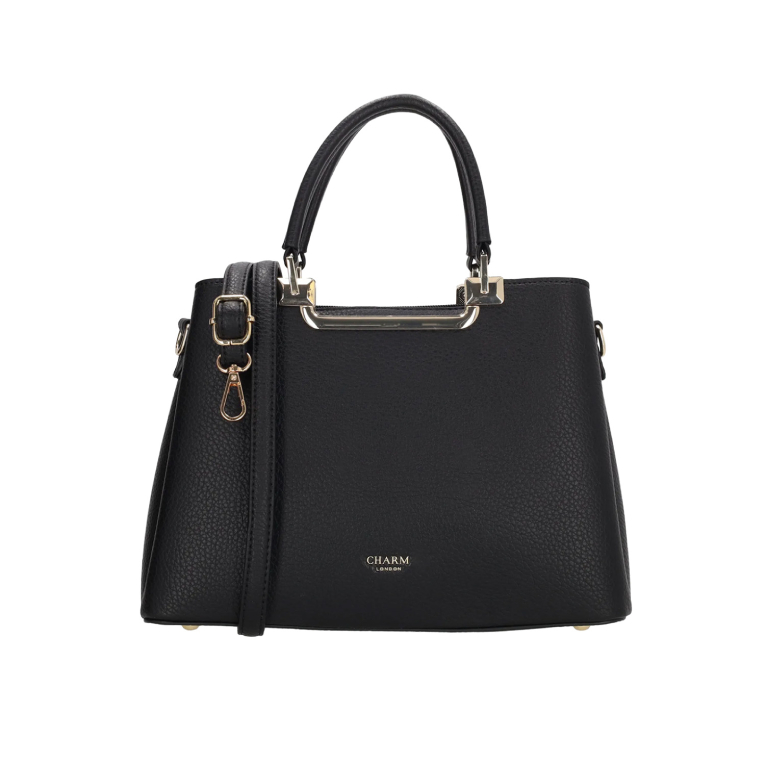  LUCCA Handbag Γυναικεία Τσάντα Ώμου/Χεριού Χρώμα Μαύρο με Χρυσές Λεπτομέρειες  24169 001