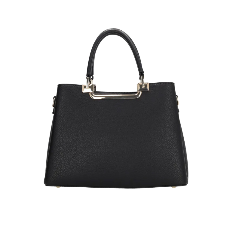 CHARM LONDON - Charm London LUCCA Handbag Γυναικεία Τσάντα Ώμου/Χεριού Χρώμα Μαύρο με Χρυσές Λεπτομέρειες  24169 001