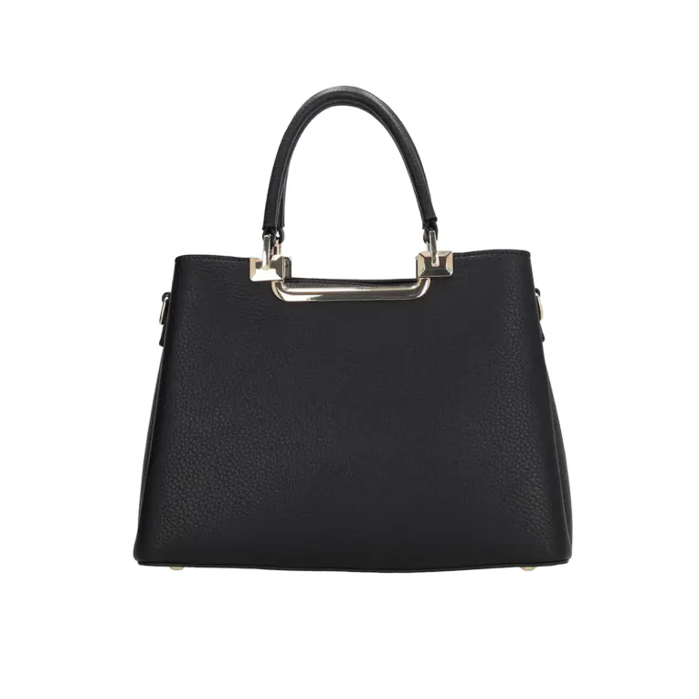 CHARM LONDON - Charm London LUCCA Handbag Γυναικεία Τσάντα Ώμου/Χεριού Χρώμα Μαύρο με Χρυσές Λεπτομέρειες 24169 001
