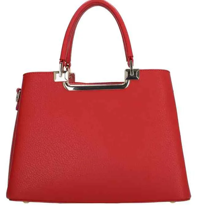 CHARM LONDON - Charm London LUCCA Handbag Wine Red Γυναικεία Τσάντα Ώμου/Χεριού Χρώμα Κόκκινο με Χρυσές Λεπτομέρειες 24460 050