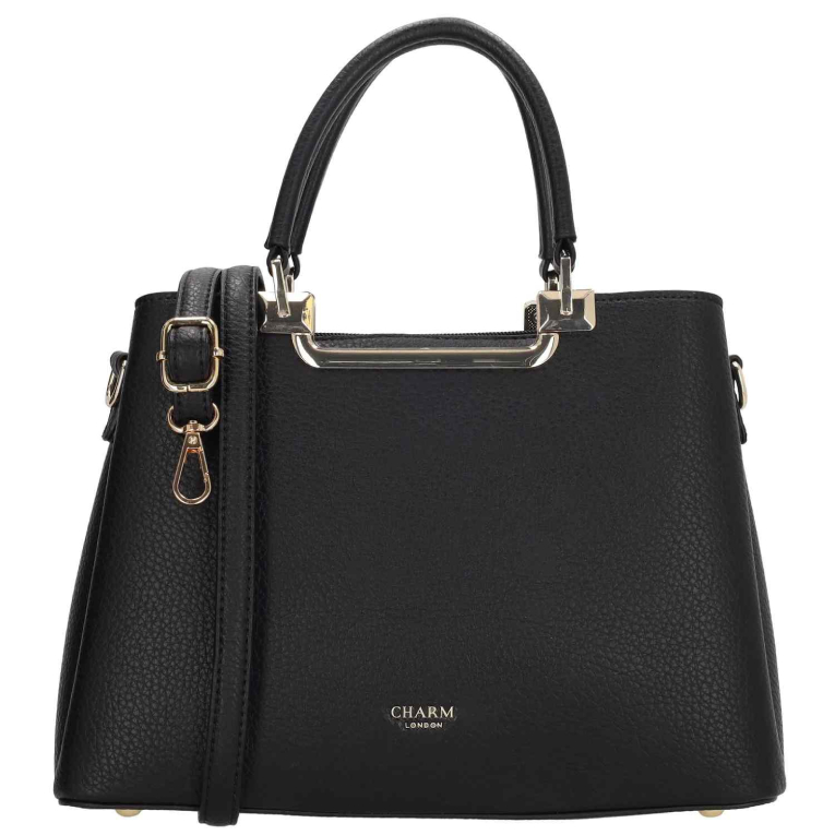  LUCCA Handbag Black Γυναικεία Τσάντα Ώμου/Χεριού Χρώμα Μαύρο με Χρυσές Λεπτομέρειες  24460 001