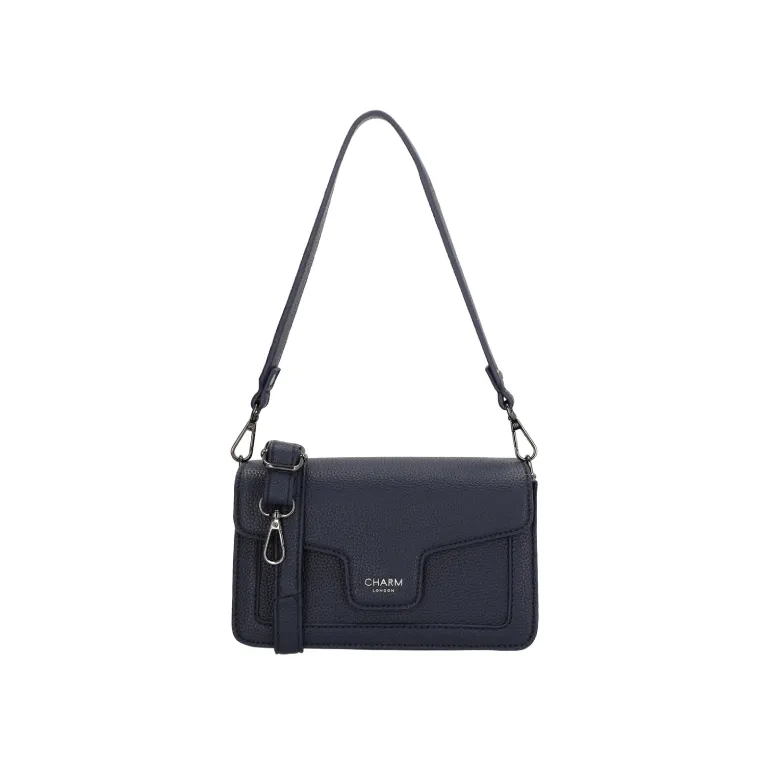 CHARM LONDON - Charm London MONACO Handbag Navy Γυναικεία Τσάντα Ώμου/Χεριού Χρώμα Μπλε W01441 002