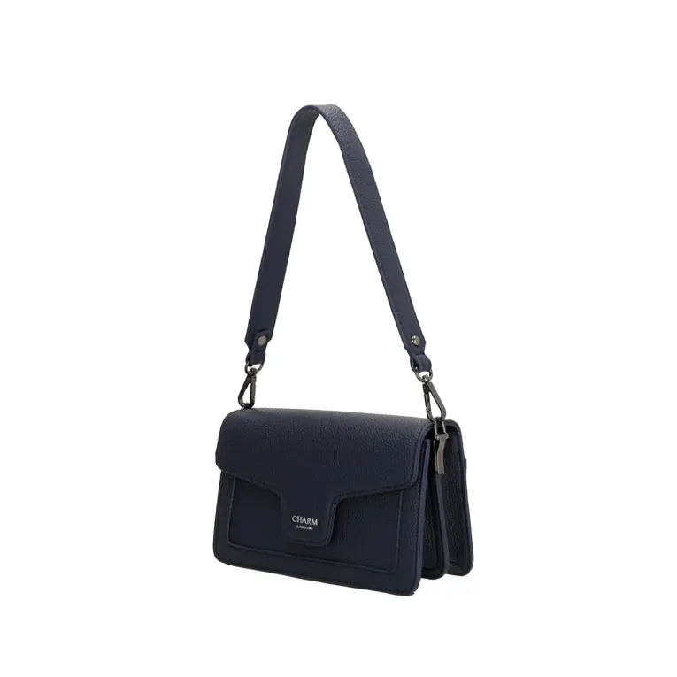 CHARM LONDON - Charm London MONACO Handbag Navy Γυναικεία Τσάντα Ώμου/Χεριού Χρώμα Μπλε W01441 002