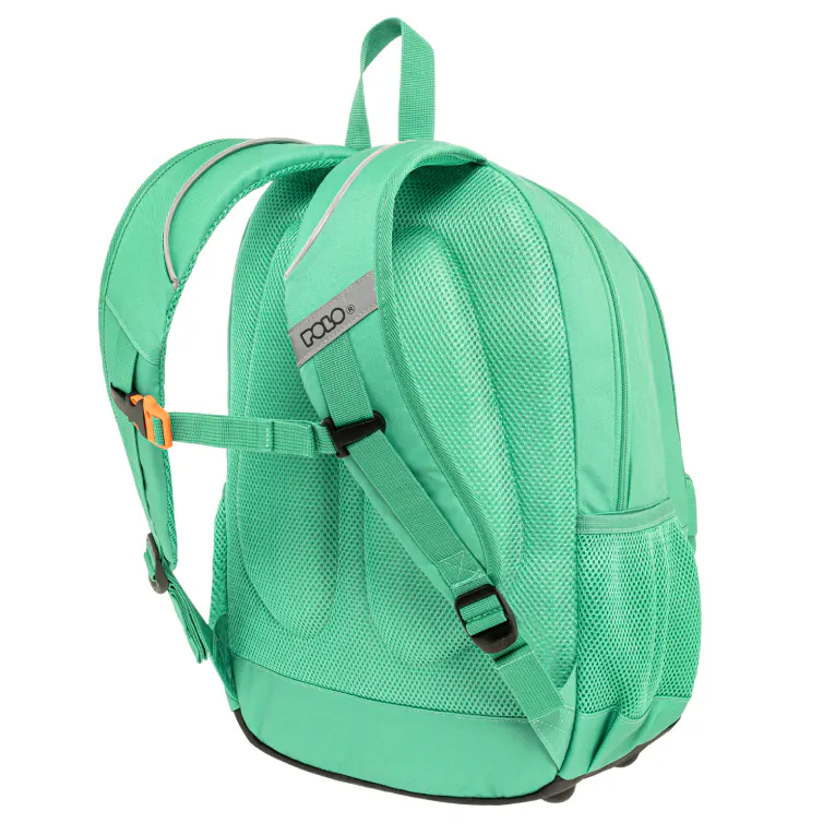 POLO - Polo Backbag PINS Σχολική Τσάντα -Σακίδιο Πλάτης με 2 Κεντρικές Θήκες 26 lt 46x31x20cm ΣΜΑΡΑΓΔΙ 9-01-059-6700